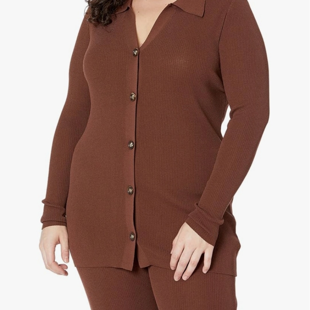 Ribbed Button Down Top and Matching Bottom